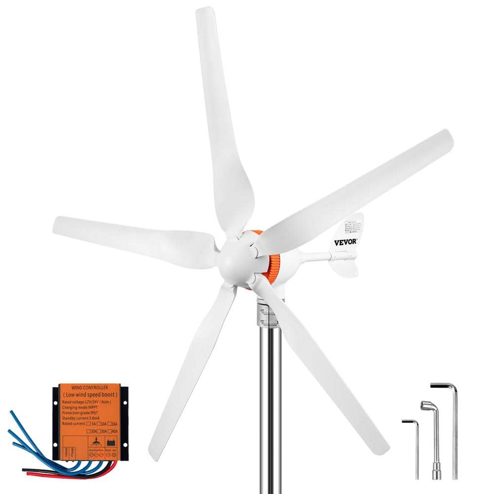 noget Mundskyl Flytte VEVOR Wind Turbine Generator 500-Watt 5 Blades Auto Adjust Windward  Direction Wind Power Generator with MPPT Controller YFLFDJDKZQS7-8EYLV0 -  The Home Depot