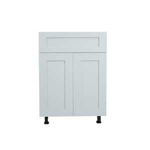 Everest 30 in. W x 24 in. D x 34.5 in. H Ready to Assemble Shaker Base Kitchen Cabinet in White