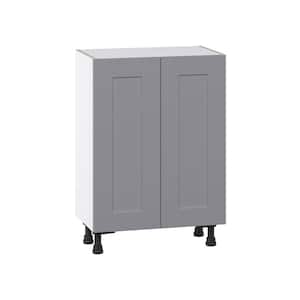 Bristol Painted Slate Gray Shaker Assembled Shallow Base Kitchen Cabinet (24 in. W x 34.5 in. H x 14 in. D)
