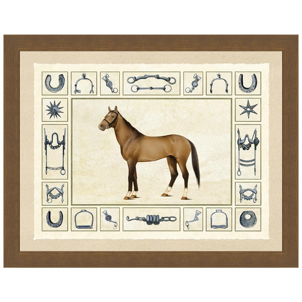 Vintage Print Gallery "Equestrian I" Framed Archival Paper Wall Art (26 in. x 32 Size) - The Home Depot