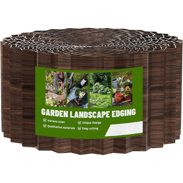 4 in. x 100 ft. Brown Corrugated Metal Garden Edging with Sturdy Border Design