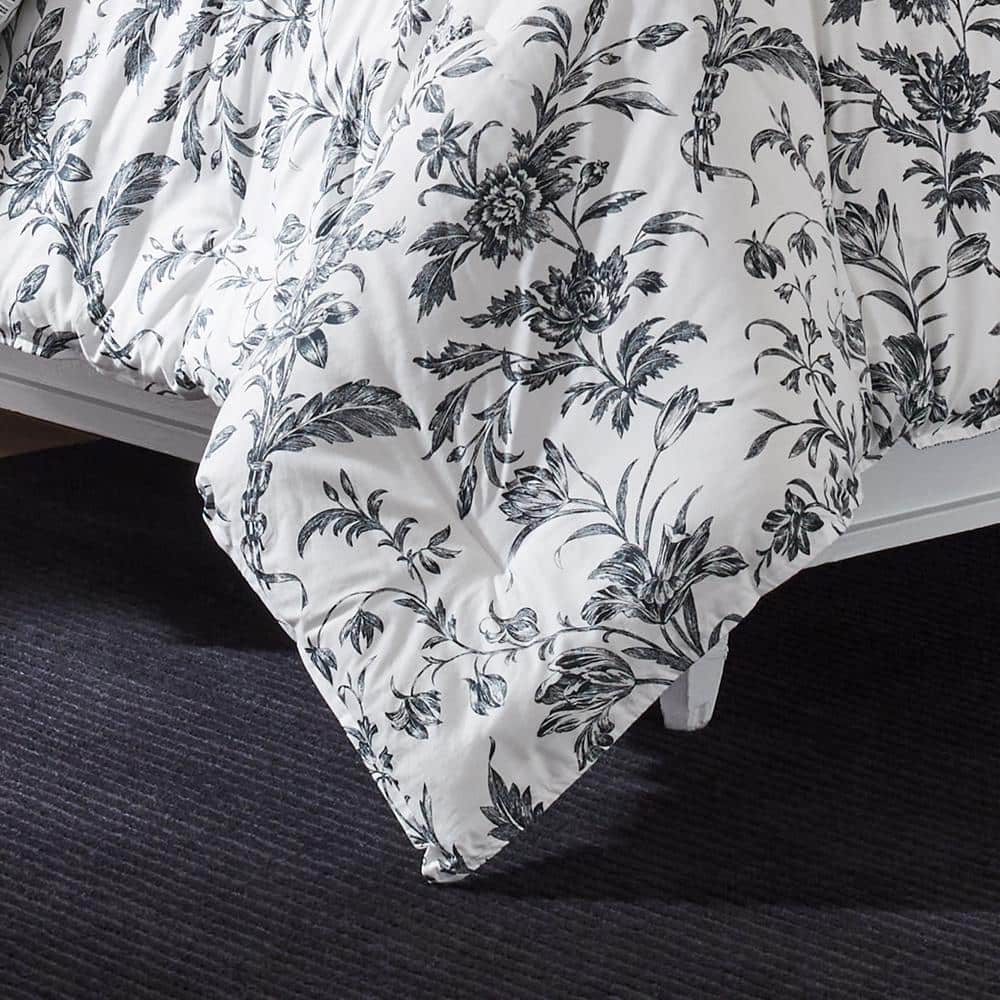 Amberley Black and White Reversible Cotton King Comforter Set
