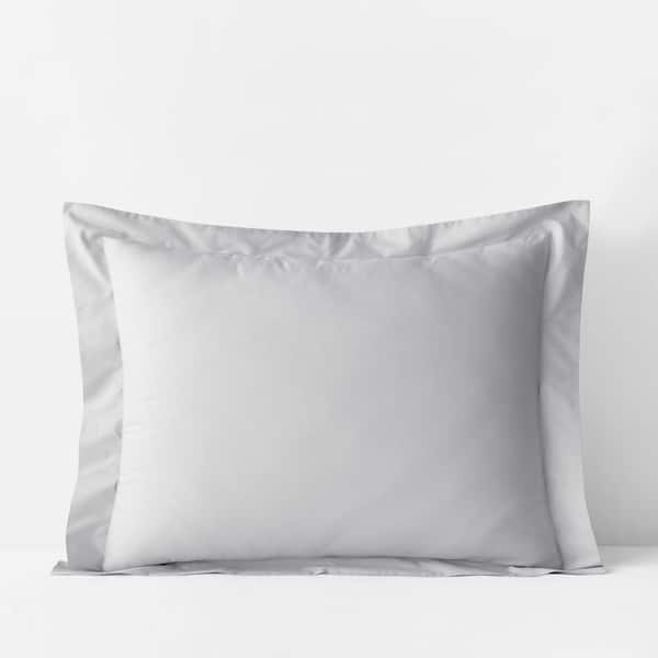 The Company Store Legends Hotel Pearl Gray Solid 400-Thread Count Supima Cotton Percale Standard Sham