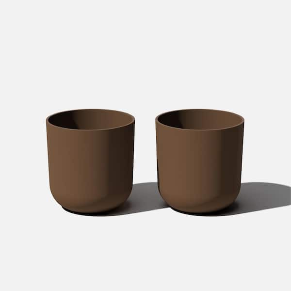 Veradek Kona 15 in. Round Espresso Plastic Planter (2-Pack)