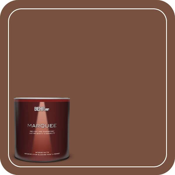 BEHR MARQUEE 1 Qt. #S200-7 Earth Fired Red One-Coat Hide Matte Interior Paint & Primer
