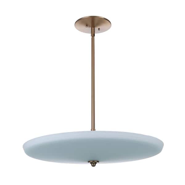CRAFTMADE Pendant 40-Watt 5 Light Satin Brass Finish Dining/Kitchen Island Foyer Pendant with Frost White Glass, No Bulbs Included