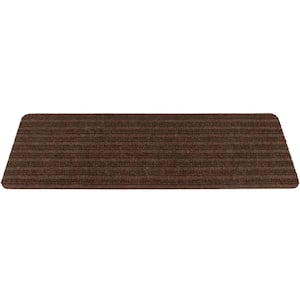 Stair Treads Collection Brown 8 Inch x 30 Inch Indoor Skid Slip Resistant Carpet Stair Treads Set of 13