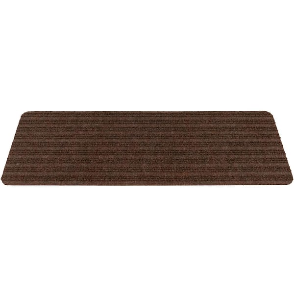Stair Treads Collection Brown 8 Inch x 30 Inch Indoor Skid Slip Resistant Carpet Stair Treads Set of 3