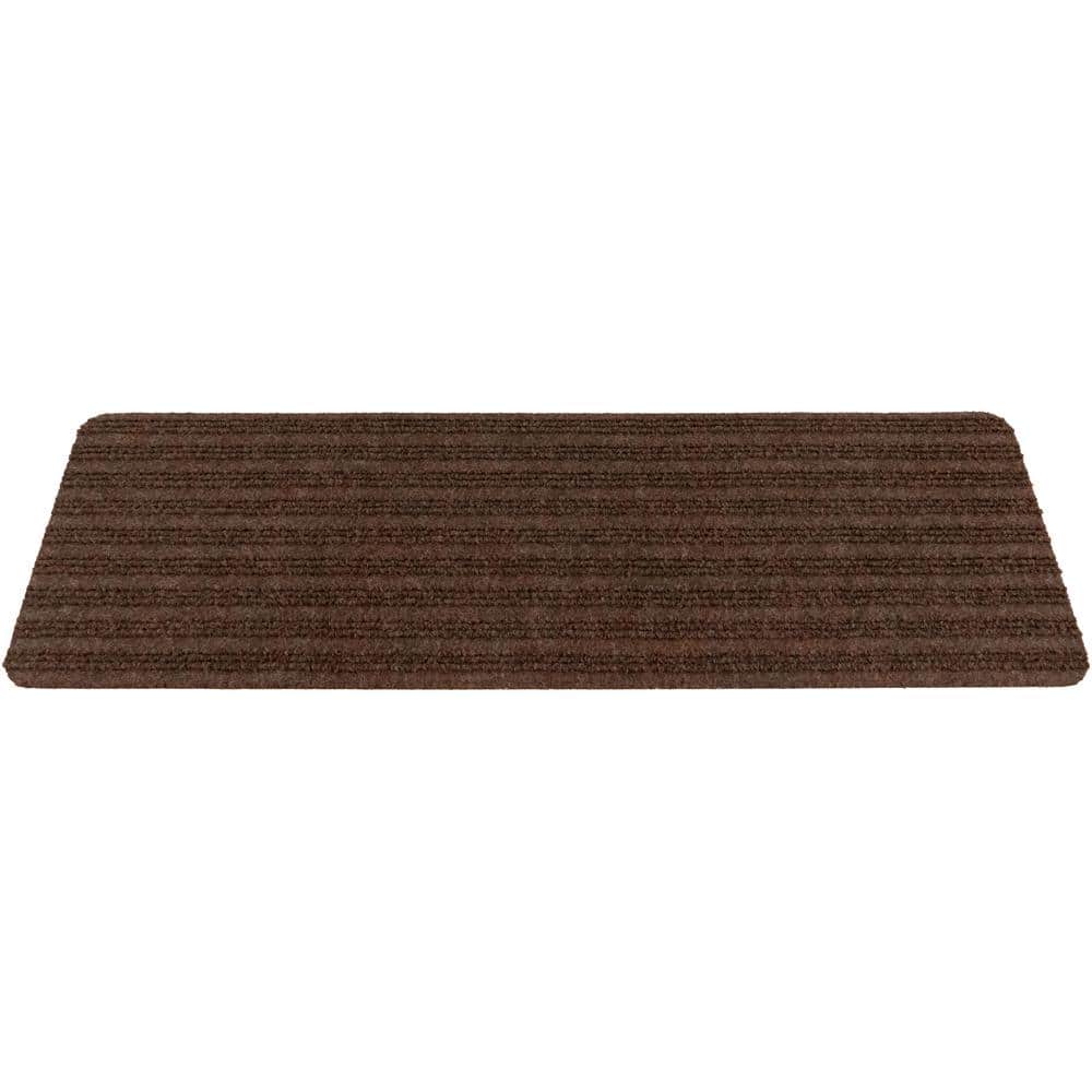 Brown Rubber Backing Slip Resistant Stair Treads Set of 7
