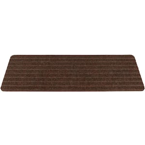 Stair Treads Collection Brown 8 Inch x 30 Inch Indoor Skid Slip Resistant Carpet Stair Treads Set of 15