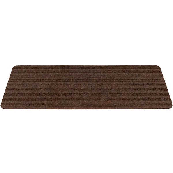 Unbranded Stair Treads Collection Brown 8 Inch x 30 Inch Indoor Skid Slip Resistant Carpet Stair Treads Set of 3
