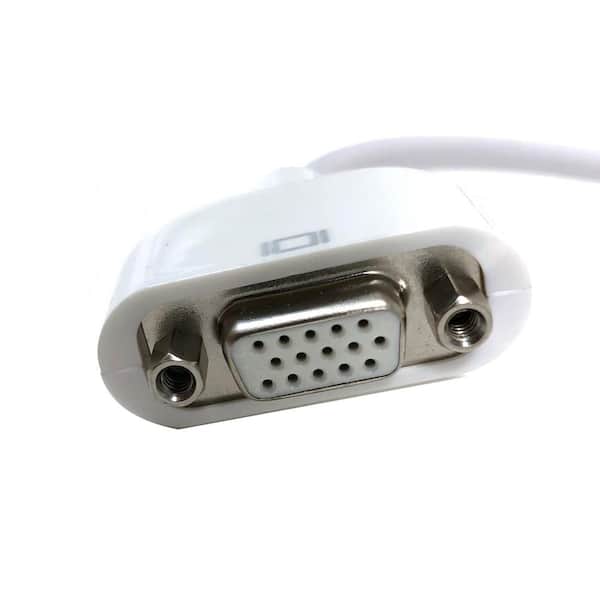 Micro Connectors, Inc 8 in. Mini-DVI to VGA Female Adapter M05-160 - The  Home Depot