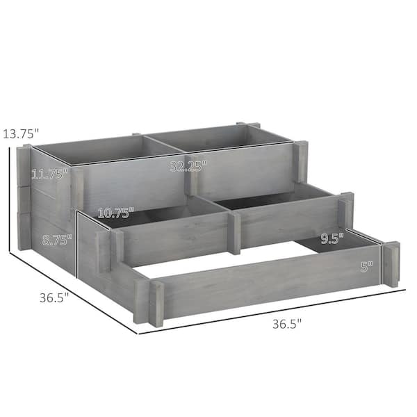 Outsunny 3-Tier Raised Garden Bed for Vegetables, Herbs, Outdoor