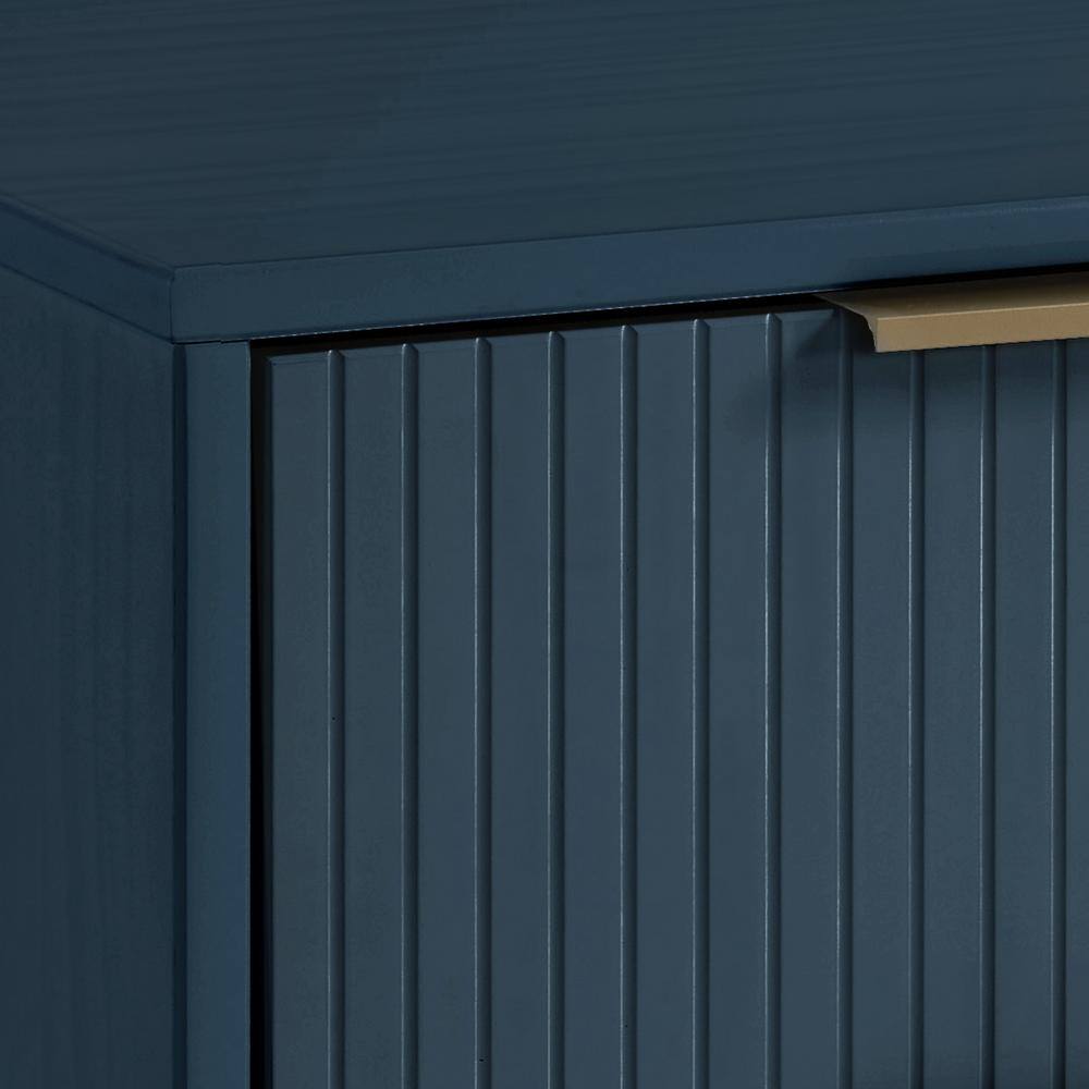 Midnight Blue Vertical 5-Drawer Dresser with Soft Close