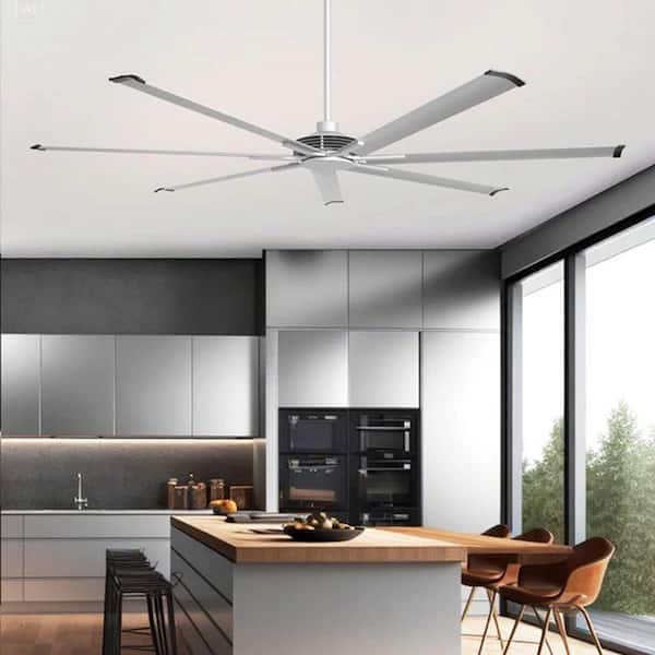 Parrot Uncle 7 ft. Indoor/Outdoor Industrial Nickel 7-Blade