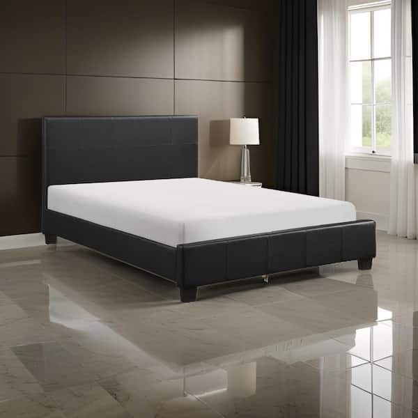 Benjara Renz Black Wood Frame Queen Size Platform Bed