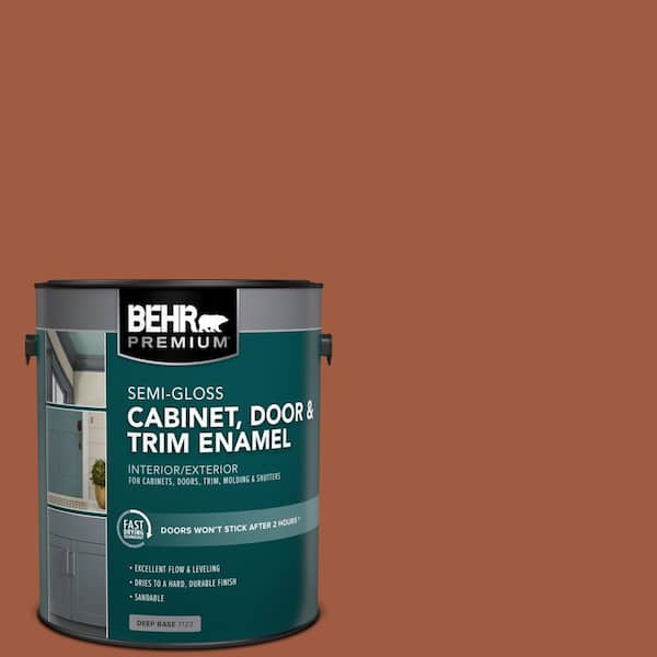 BEHR PREMIUM 1 gal. #HDC-AC-01 Nouveau Copper Semi-Gloss Enamel Interior/Exterior Cabinet, Door & Trim Paint