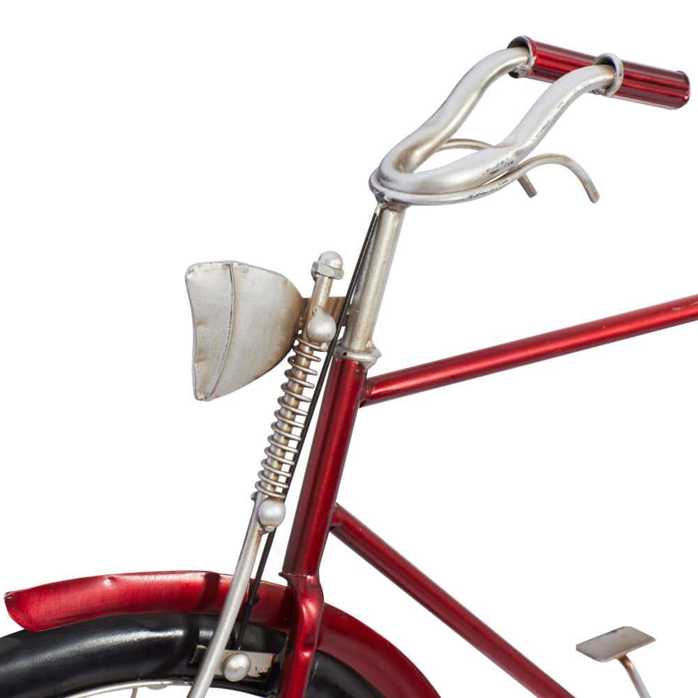 Vintage Red Metal Bicycle Wall Sculpture