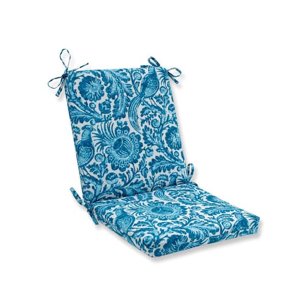 Pillow Perfect Paisley Blue/White Tucker Resist Rectangular Outdoor Seat Cushion