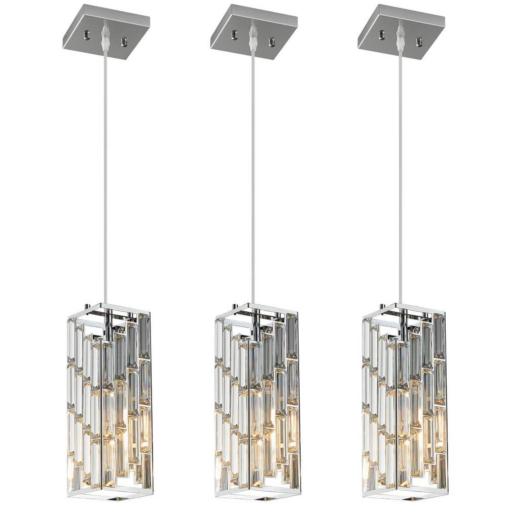 ZHLWIN Home Light 40-Watt 1-Light Modern Chrome Pendant Light with