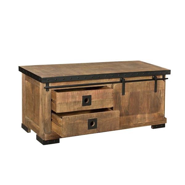 Noble House Bradhurst 47 in. Natural TV Stand with 2 Drawer Fits TV's up to 53 in. with Shelves