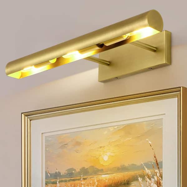 18 in. Brass LED Picture Light, 270° Rotatable Wall Light, Picture Frame Light, for Painting Display, Artwork, Portrait