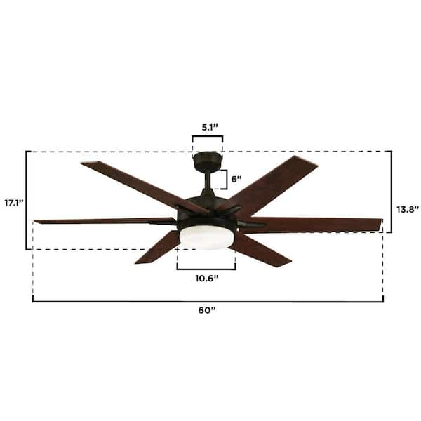 Westinghouse 74002B00 Cayuga 60 6 Blade Smart LED Indoor Ceiling Fan - Black / Bronze