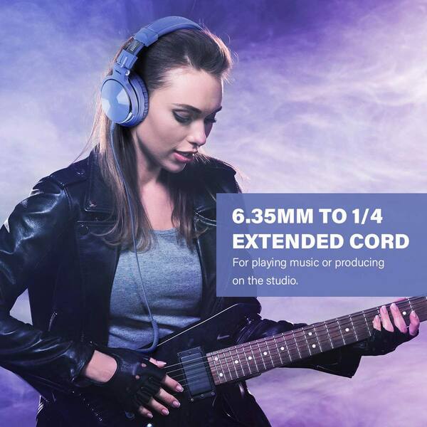EKIEUDL Hi-Res Light Blue Wired Over The Ear Headphones