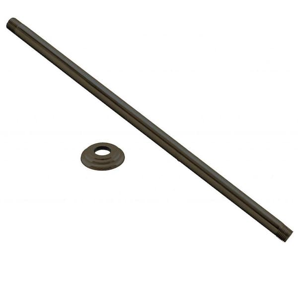 Westbrass 1/2 in. IPS x 48 in. Round Ceiling Mount Shower Arm with Flange, Oil Rubbed Bronze