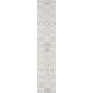 Astra Machine Washable Ivory 2 ft. x 12 ft. Moroccan Transitional Kitchen Runner Area Rug