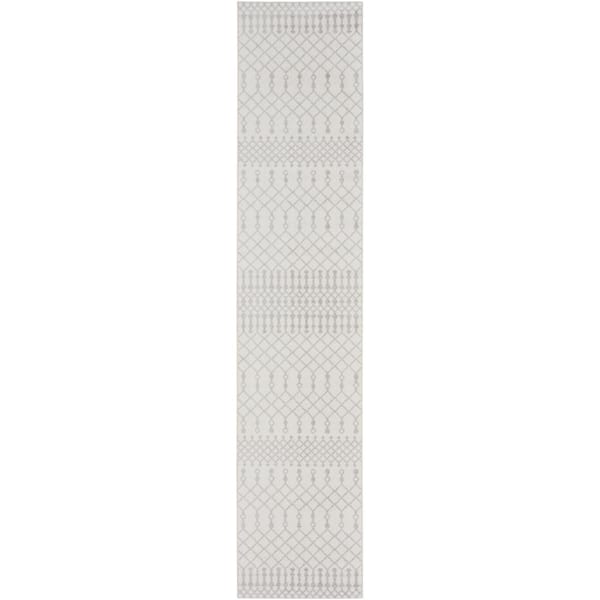 Nourison Astra Machine Washable Ivory 2 ft. x 12 ft. Moroccan Transitional Kitchen Runner Area Rug