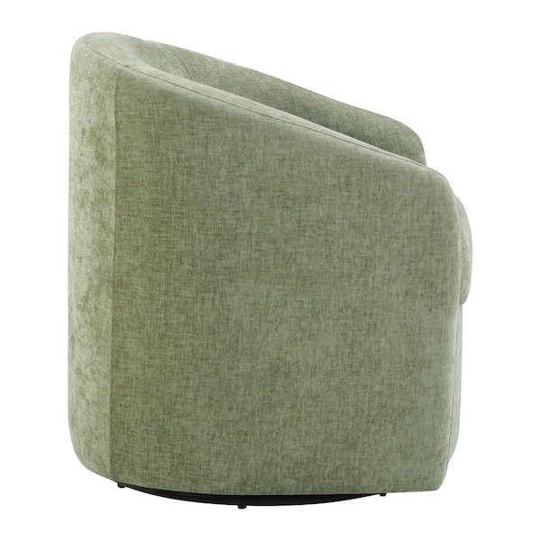 Bella Swivel Side Chair in Leaf Fabric