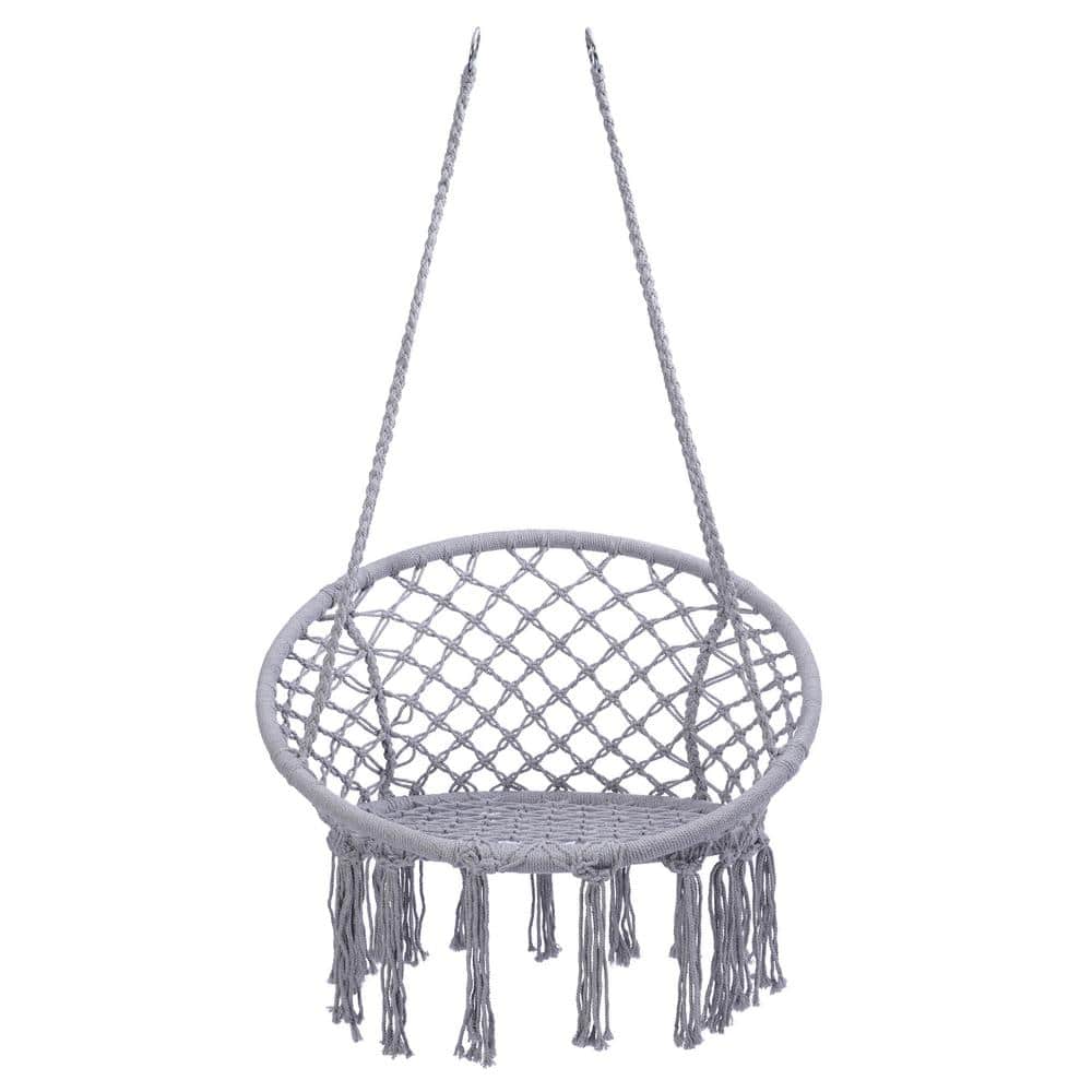 Hammock Chair Macrame Swing Max 330 lbs. Hanging Cotton Rope Hammock Swing 