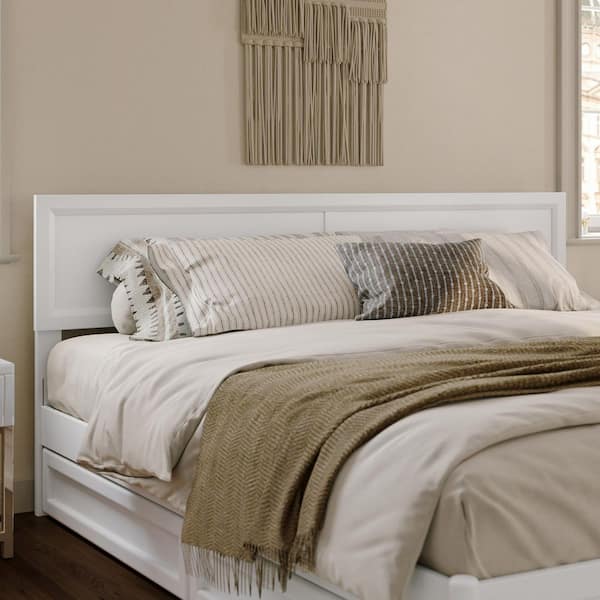 ❀aramode❀ AFI Lylah White Solid Wood Frame King Platform Bed with