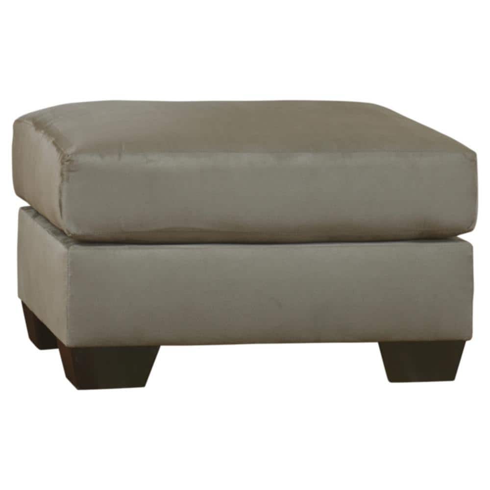 Contemporary Darcy 31" Gray Microfiber Ottoman