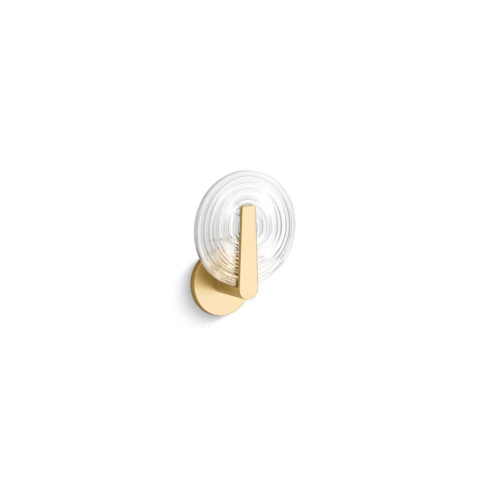 Hint 1-Light Brushed Moderne Brass Swirl Glass Wall Sconce price history on PriceWatchPro