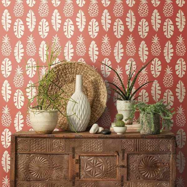 28.29 sq. ft. Pineapple Block Print Peel and Stick Wallpaper