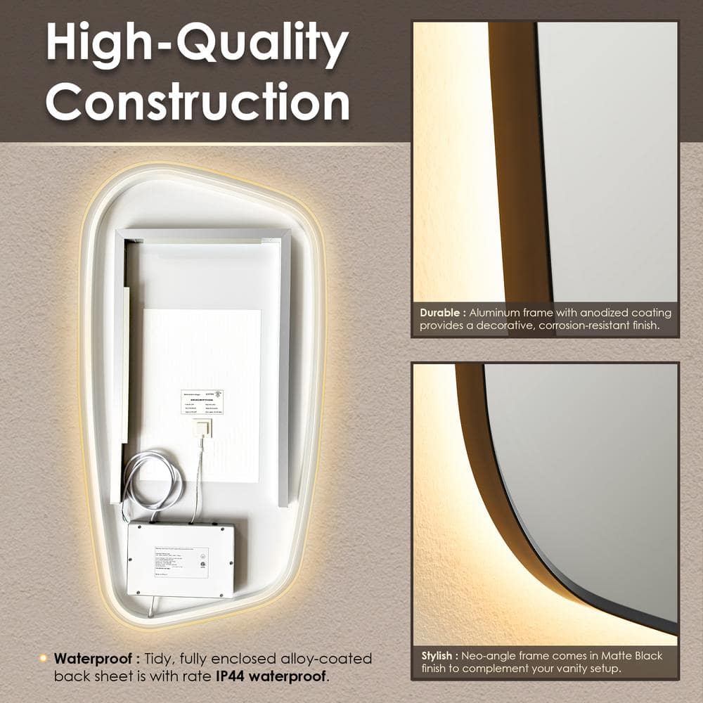 Florian 26" x 48" Gold Rectangular LED Vanity Mirror
