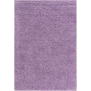 Solid Shag Lilac 4 ft. x 6 ft. Area Rug