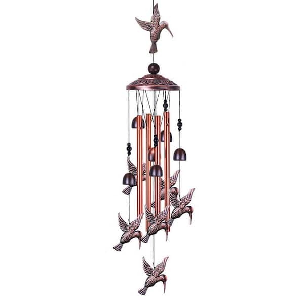 36 in. Metal Hummingbird Wind Chimes Outdoor Indoor Decor