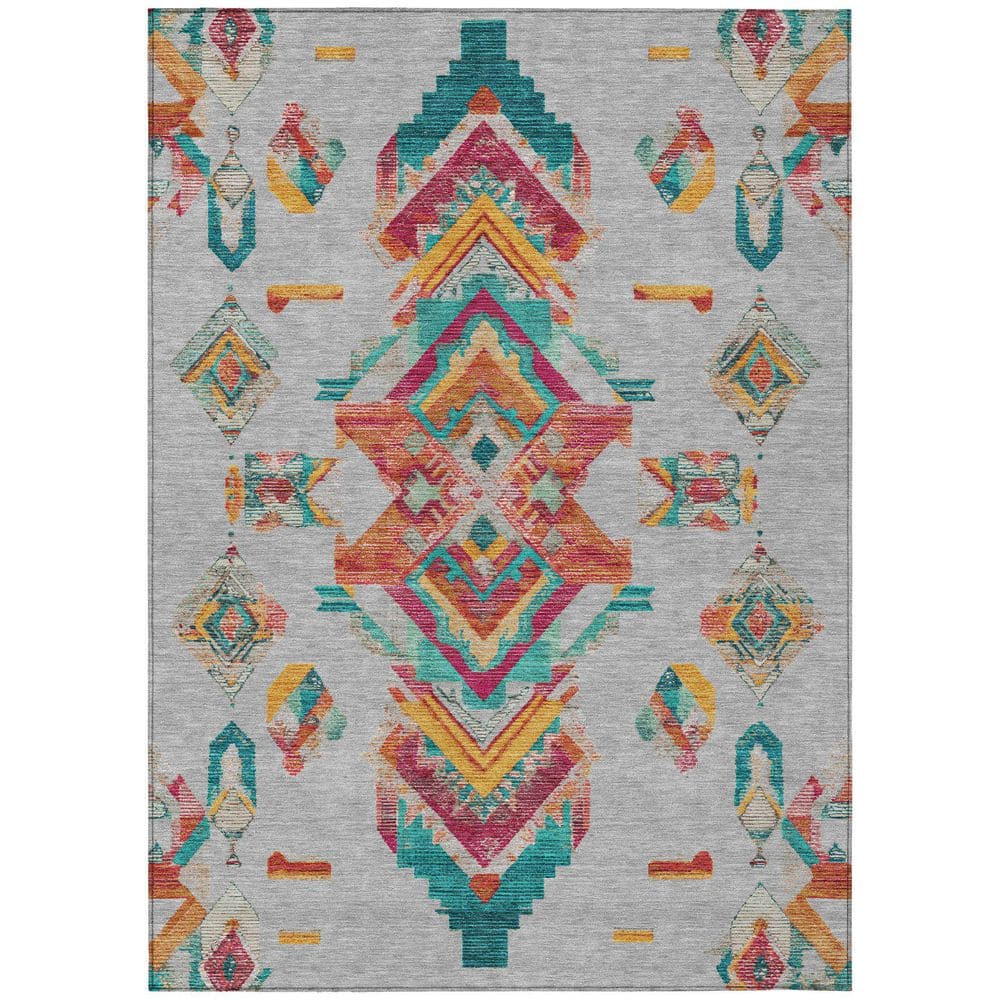 Chantille Machine Washable Indoor/Outdoor Abstract ACN2661 Silver 9 ft. x 12 ft. Area Rug price history on PriceWatchPro