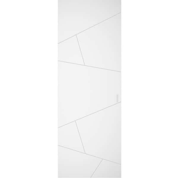 24 in. x 80 in. Unassembled Universal/Reversible Solid Wood Painted White Flush Mount Hidden Door with Silver Hinge