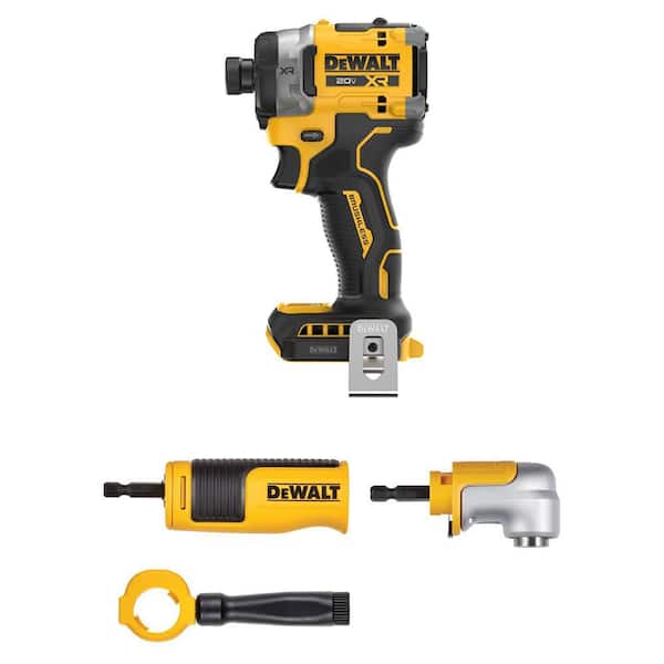 20-Volts MAX XR Cordless 1/4 in. Impact Driver (Tool Only) and Modular Right Angle Attachment