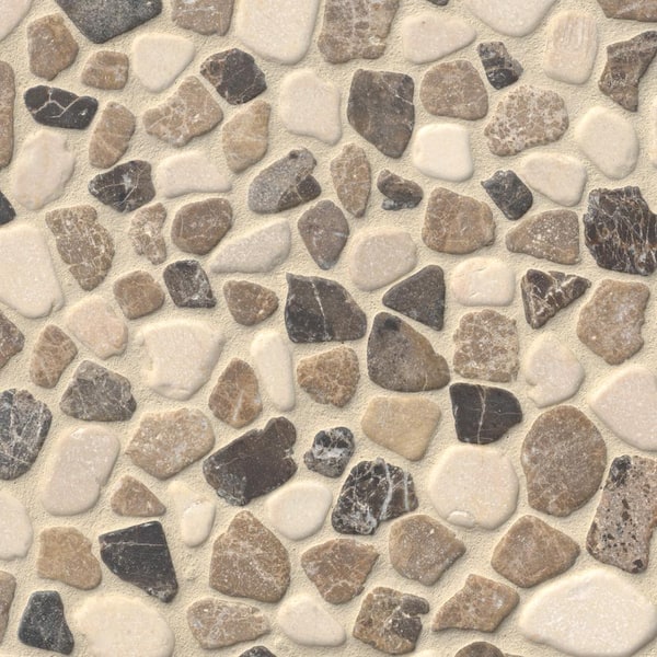 MSI Mix Marble Pebbles 11.42 in. x 11.42 in. x 10 mm Tumbled Marble Mosaic Tile (9 sq. ft. / case)
