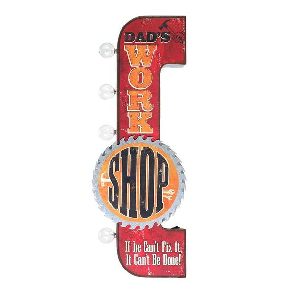 American Art Decor Vintage LED Iron Metal Marquee Sign Dad's