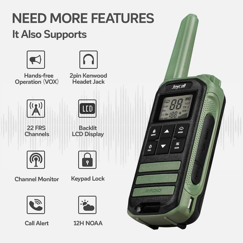 Outdoor 3 Mile Range Rechargeable Waterproof Digital 2-Way Radio with Charger Cable (2-Pack)