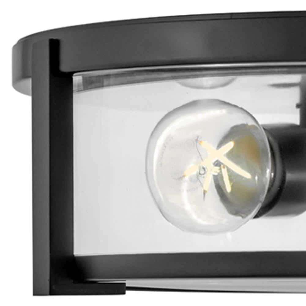 Black Nickel 3-Light LED Flush Mount with Clear Glass Shade