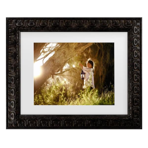 Trademark Fine Art Despird Zhang The Girl With The Blue Lantern Matted Framed Photography Wall Art 19.5 in. x 23.5 in.