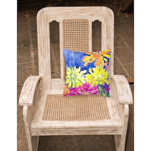 14 in. x 14 in. Multi-Color Lumbar Outdoor Throw Pillow Flower Decorative Canvas Fabric Pillow