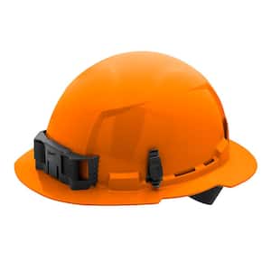BOLT Orange Type 1 Class E Full Brim Non-Vented Hard Hat with 4 Point Ratcheting Suspension